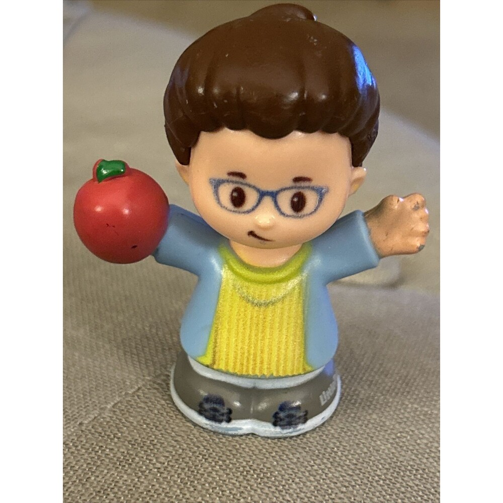 Fisher Price Little People School Teacher Figure Lady Holding Apple